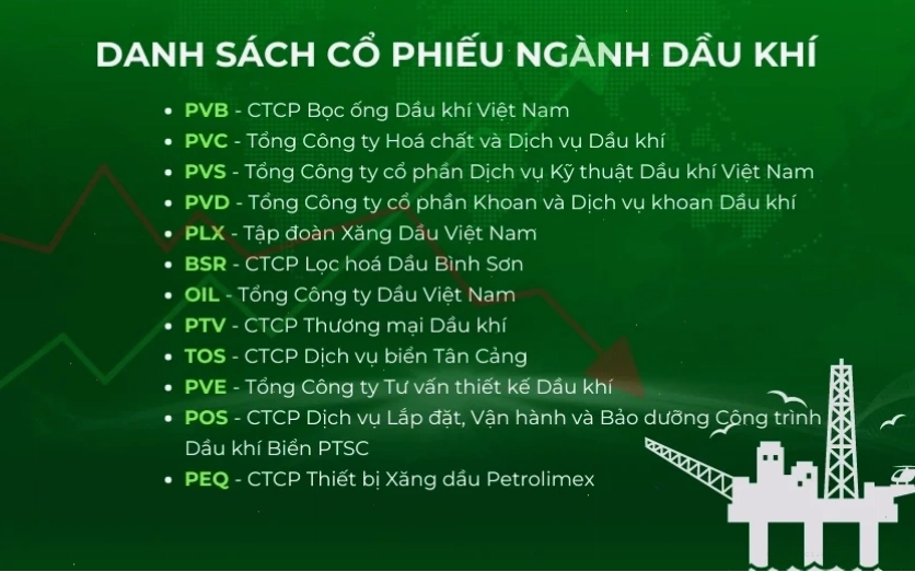 Bảng tổng hợp các mã cổ phiếu dầu khí trên sàn HOSE