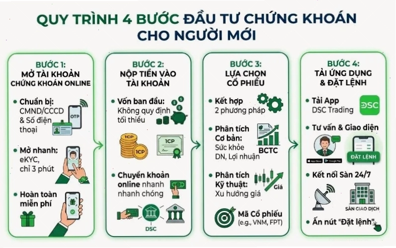 Bắt đầu học chơi chứng khoán miễn phí với các bước cơ bản