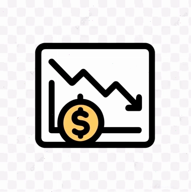 Biểu đồ chứng khoán icon thể hiện sự biến động giá