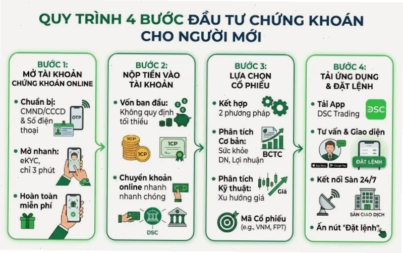Biểu đồ giá cổ phiếu thể hiện xu hướng tăng trưởng dài hạn