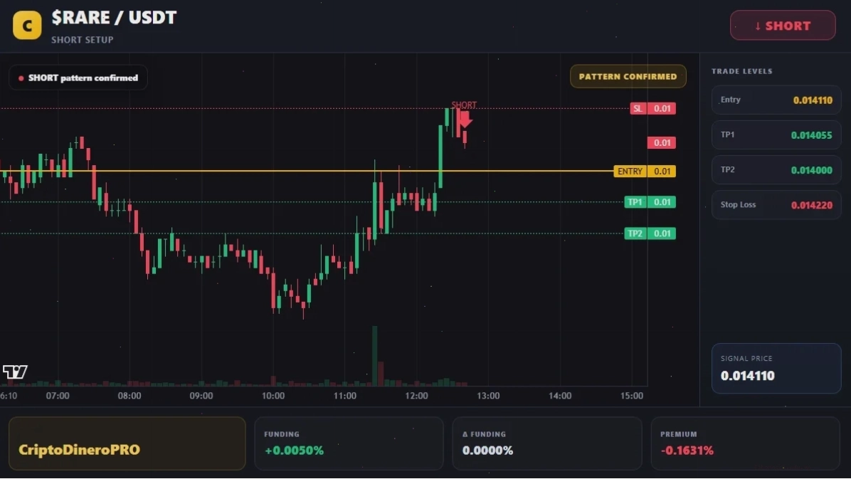 Biểu đồ giá RARE token cho thấy sự biến động