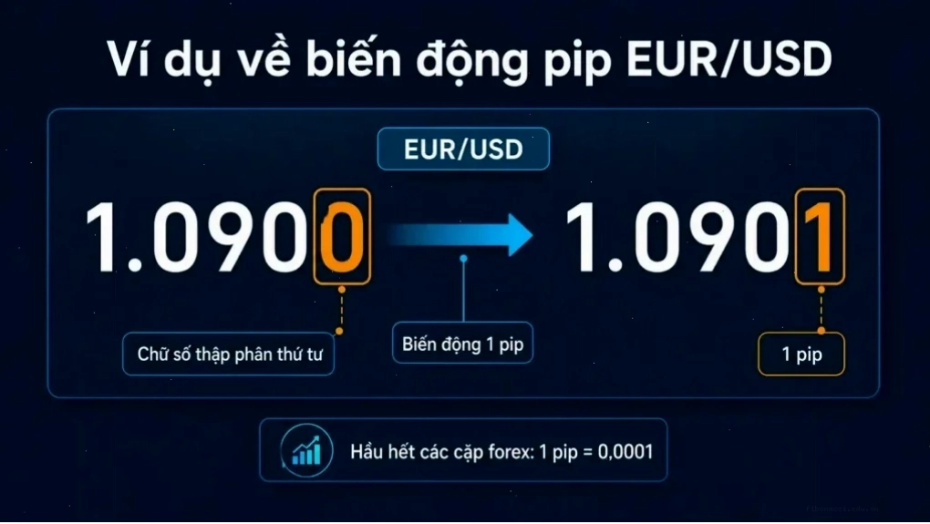 Biểu đồ phân tích sự biến động của pip trong thị trường forex