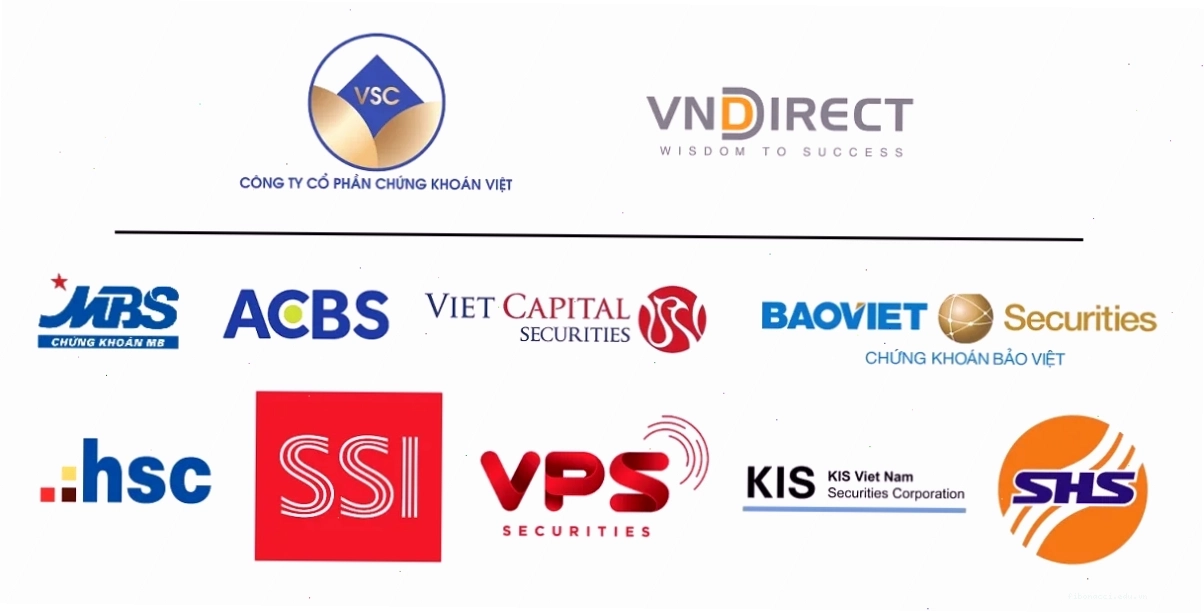 Biểu đồ tăng trưởng của các công ty chứng khoán hàng đầu Việt Nam