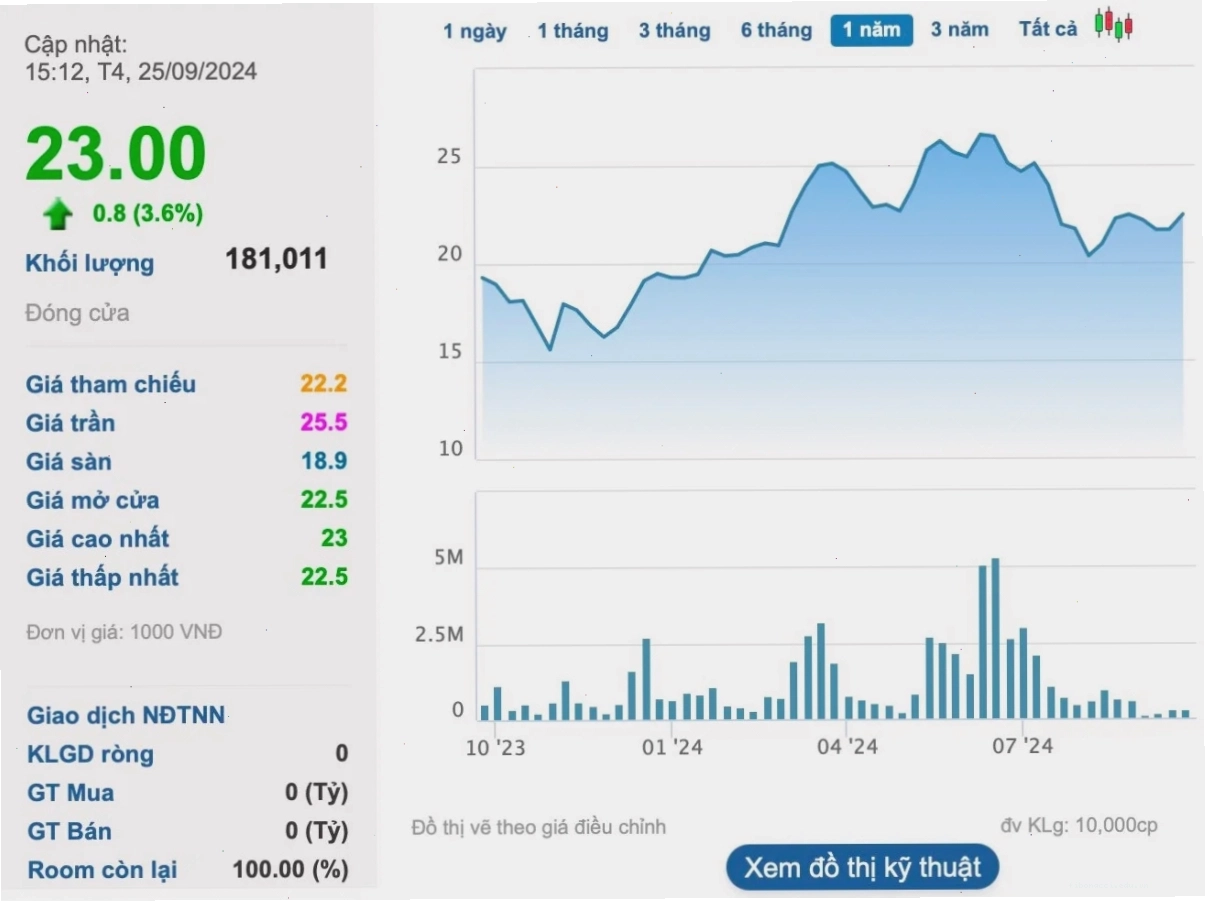 Biểu đồ thể hiện sự biến động của VN-Index