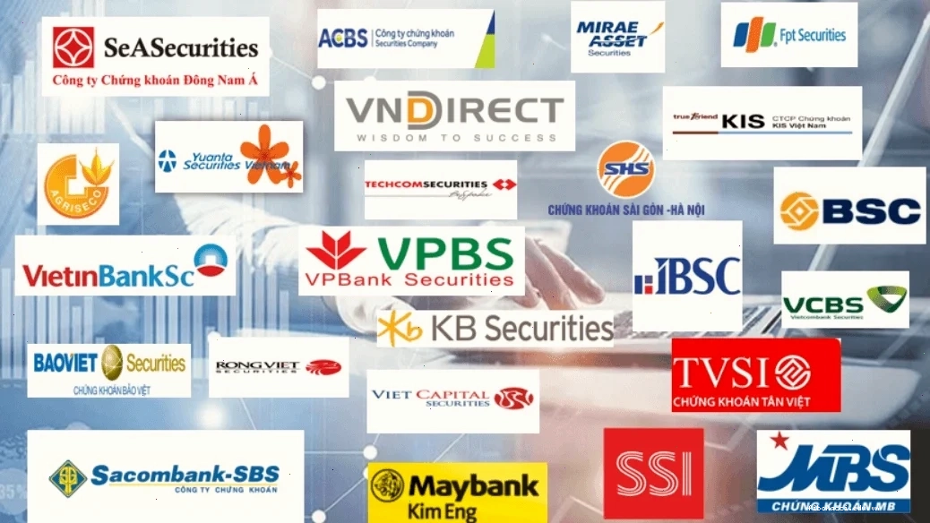 Biểu đồ thể hiện sự tăng trưởng của các công ty chứng khoán tại Việt Nam