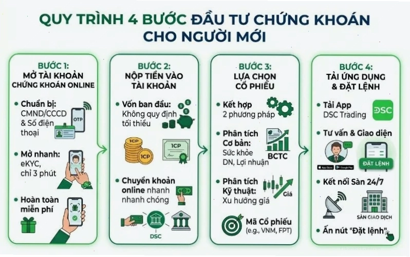 Các bước chơi chứng khoán cơ bản cho người mới