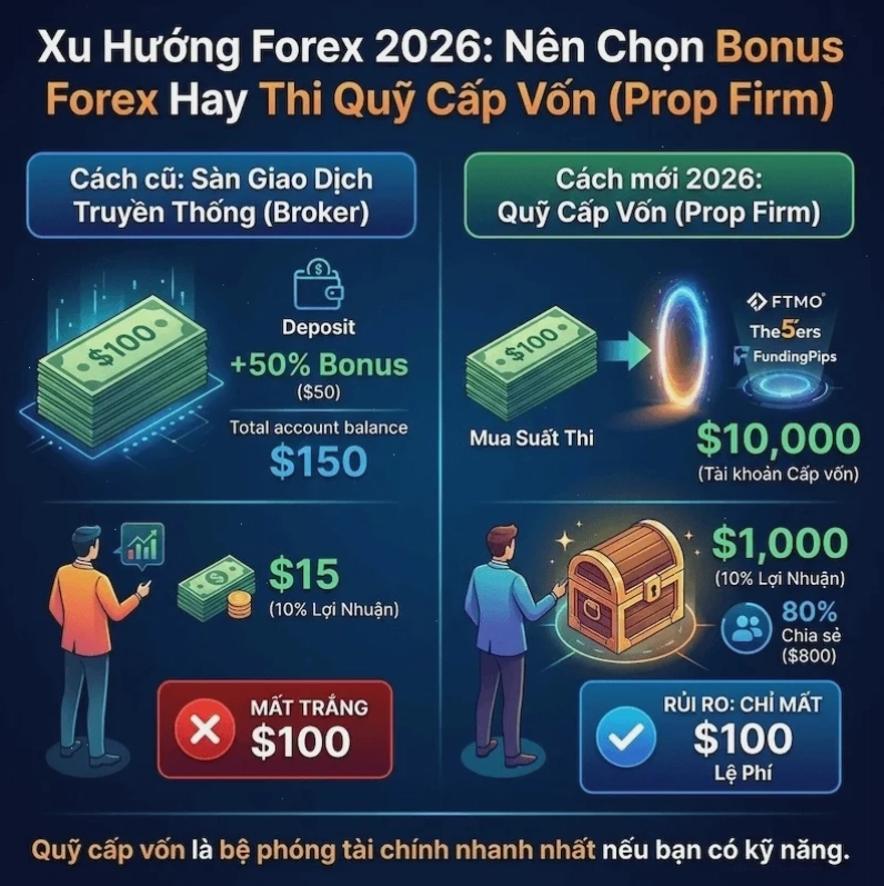 Các sàn forex tặng tiền 2025 và điều kiện giao dịch