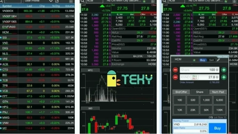 Giao diện InvestApp App xem chứng khoán đơn giản