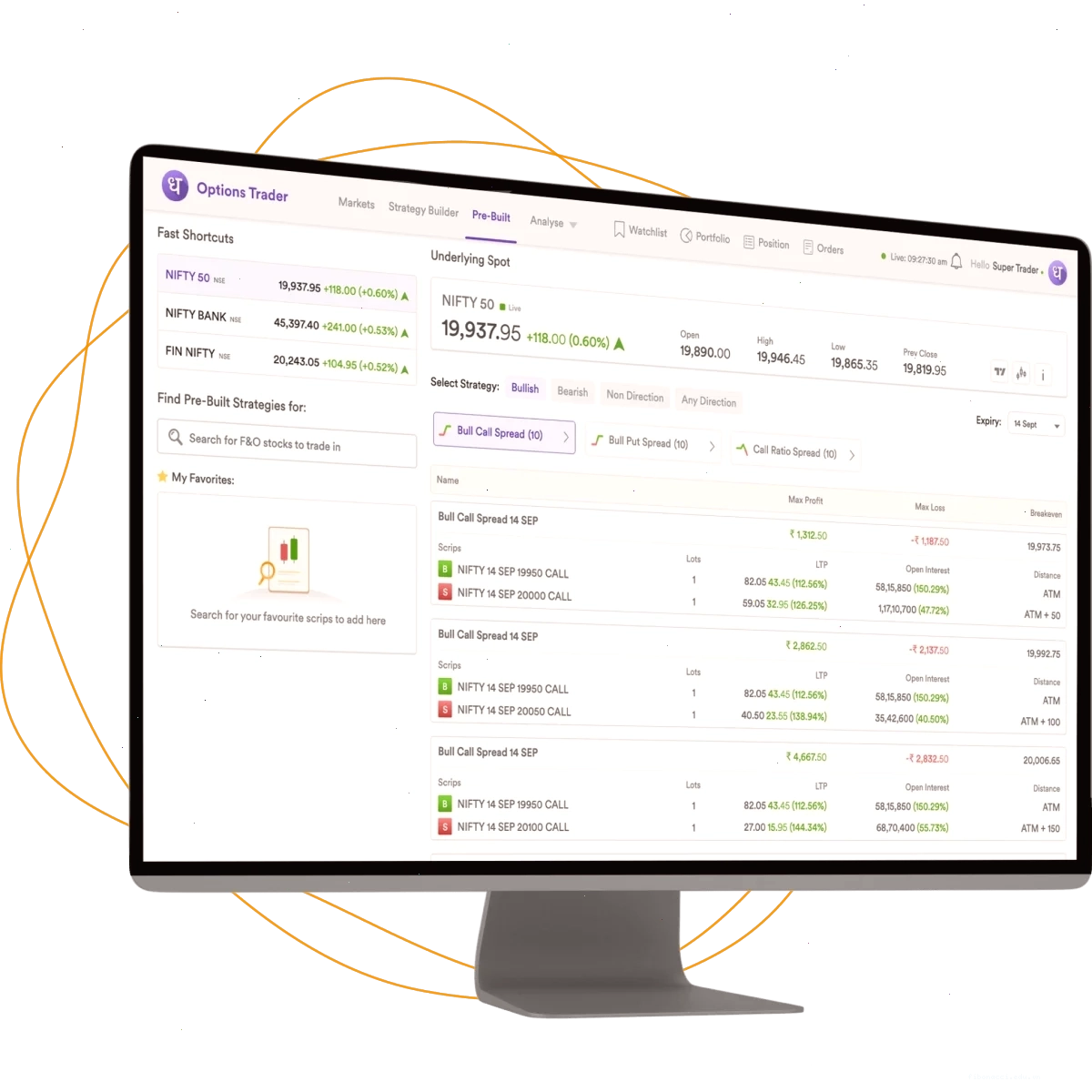 Giao diện trực quan của Option Trader App