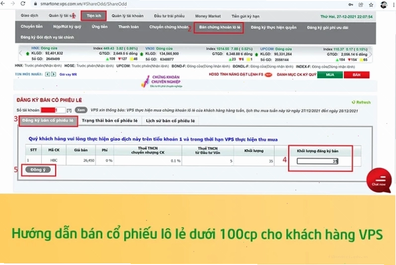 Quy trình bán cổ phiếu lẻ trên các sàn giao dịch