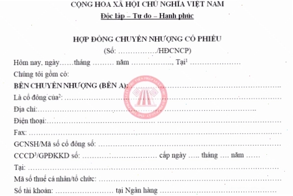 Quy trình chuyển nhượng cổ phiếu chi tiết
