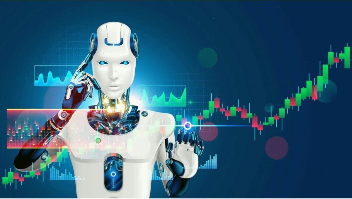 Robot trade forex đang hoạt động trên nền tảng giao dịch