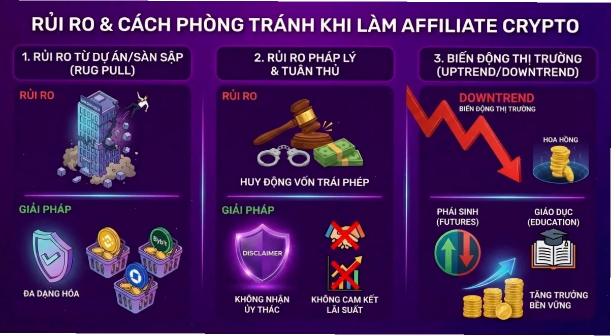Rủi ro và cách phòng tránh khi làm Affiliate Crypto